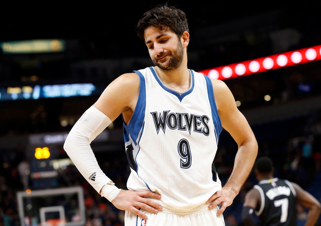 FILE - In this April 1, 2017, file photo, Minnesota Timberwolves' Ricky Rubio reacts in the closing seconds as the Timberwolves lost to the Sacramento Kings 123-117 in an NBA basketball game in Minneapolis. After six years in Minnesota, Ricky Rubio is saying goodbye. The seemingly endless rumors finally came to fruition when he was traded to the Utah Jazz last week. (AP Photo/Jim Mone, File)