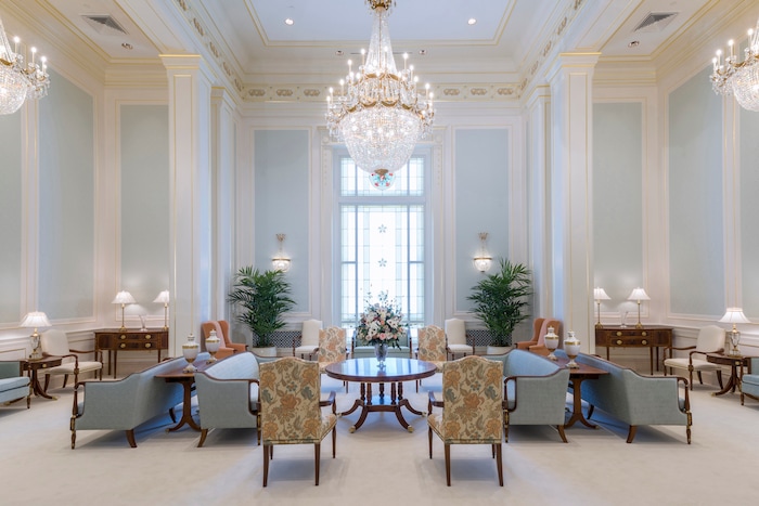 (Photo courtesy of The LDS Church)  The celestial room in the Cedar City, Utah, temple. Utah's 17th temple will be dedicated on Dec. 10, 2017.