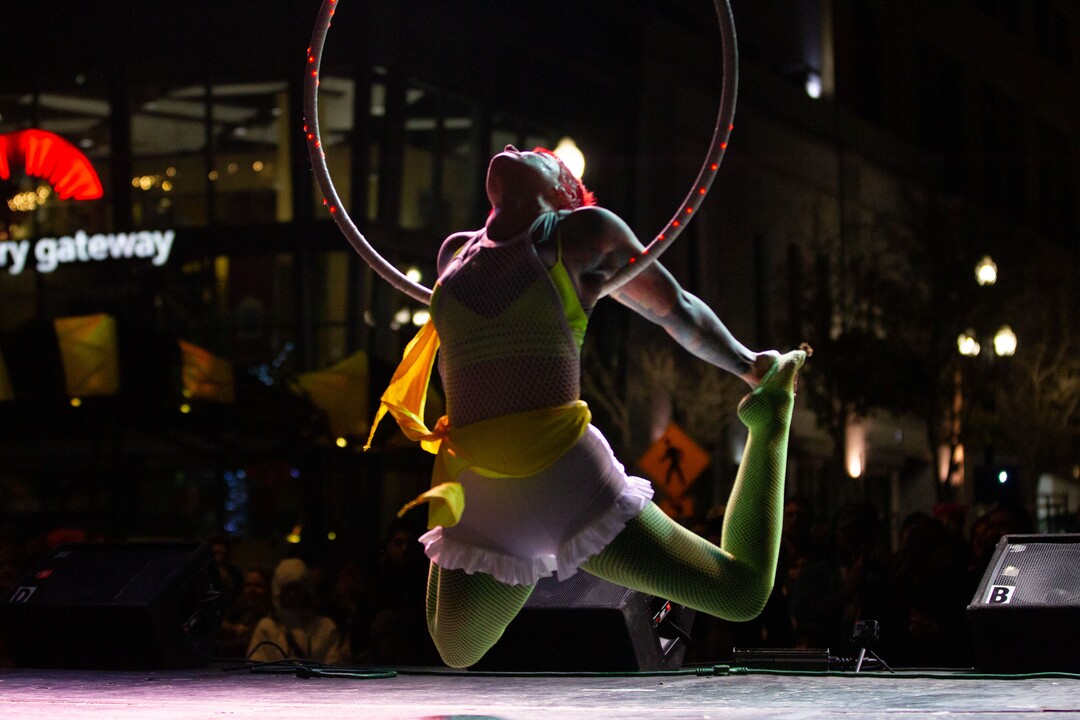 ( Farris Gerard | Courtesy of Utah Arts Alliance ) A performer at the 2018 Illuminate festival at The Gateway.