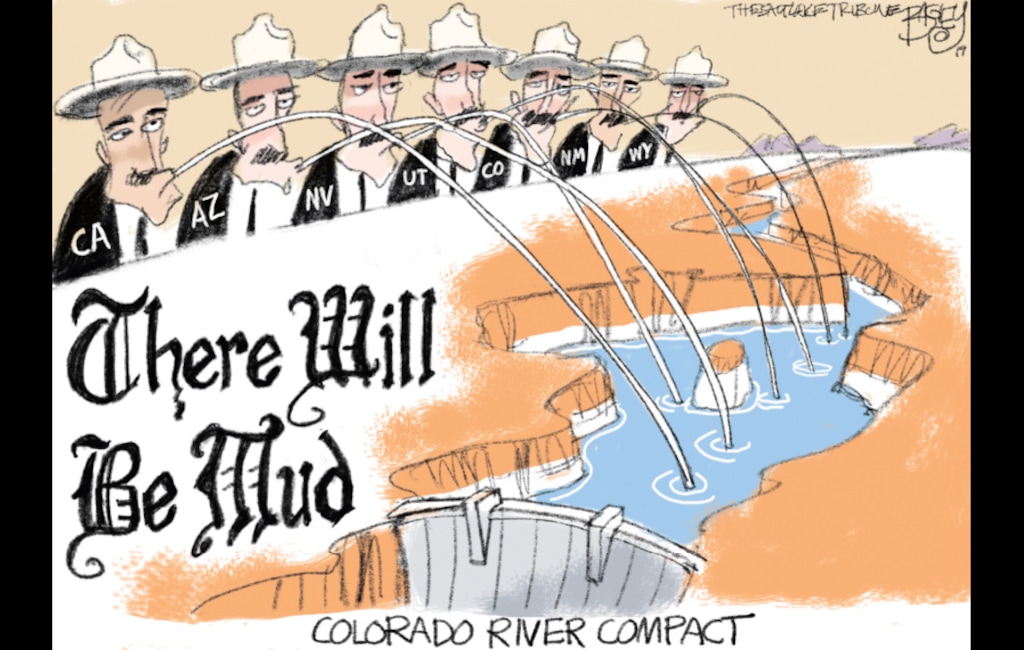 (Pat Bagley)  This cartoon by Pat Bagley titled "Colorado River Compact" appears in The Salt Lake Tribune on Wednesday, Jan. 22, 2019.