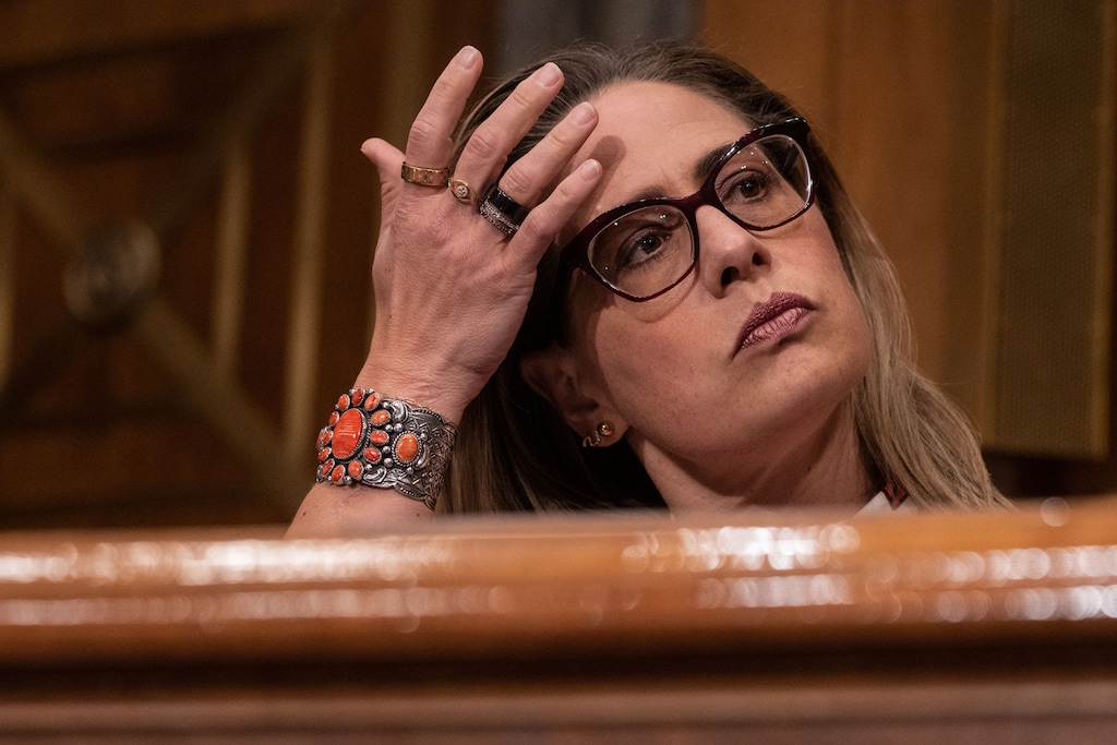 (Haiyun Jiang | The New York Times)

Sen. Kyrsten Sinema of Arizona on Capitol Hill in Washington, Sept. 14, 2022.
