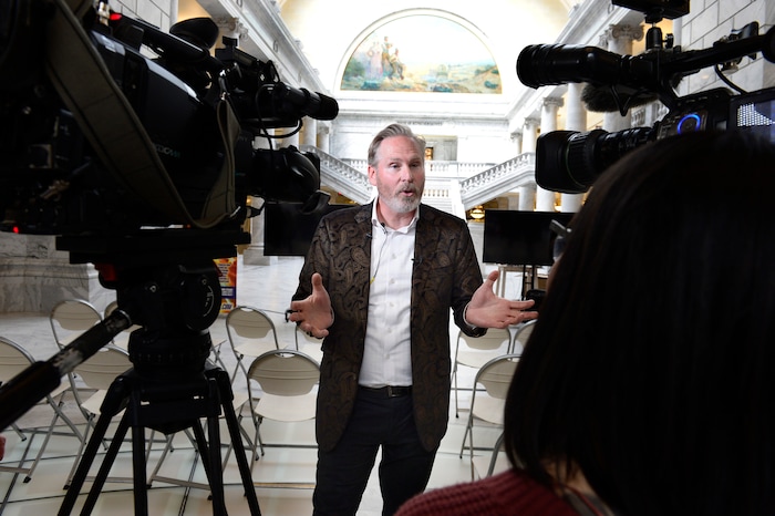 (Scott Sommerdorf | The Salt Lake Tribune)FanX Salt Lake Comic Convention co-founder Dan Farr give an interview in the Utah Capitol Rotunda, Wednesday, April 11, 2018.