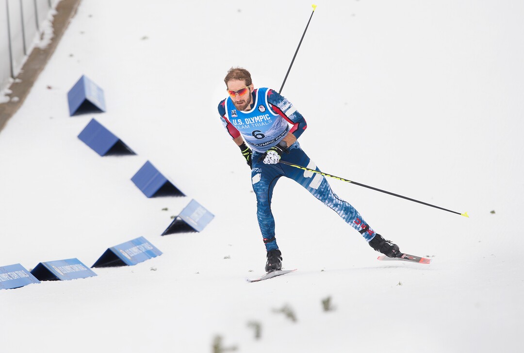 (Scott Sommerdorf   |  The Salt Lake Tribune)   Taylor Fletcher on his way to finishing fourth as his brother Bryan Fletcher won the Nordic Combined Olympic Trials in Park City, Saturday, December 30, 2017.