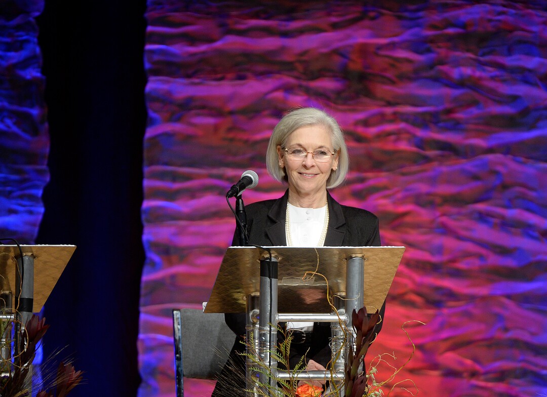 (Scott Sommerdorf   |  The Salt Lake Tribune)   Dr. Kathie Allen smiles as she is introduced as Utah's 3rd District Congressional debate began, Friday, October 13, 2017. 