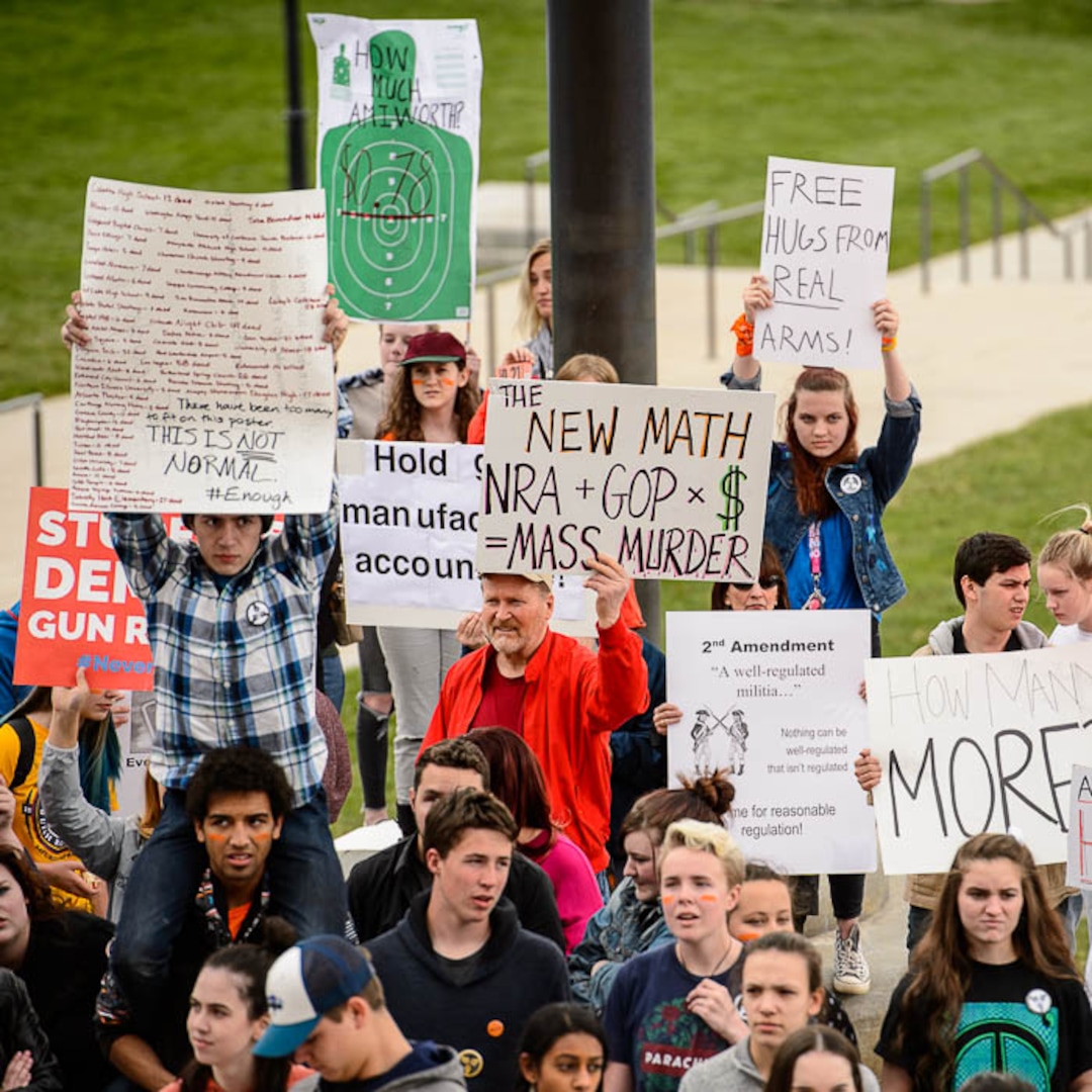 (Trent Nelson | The Salt Lake Tribune)  High school students gathered at the Utah State Capitol in Salt Lake City to mark the anniversary of the Columbine High School massacre and call for action against gun violence, Friday April 20, 2018.