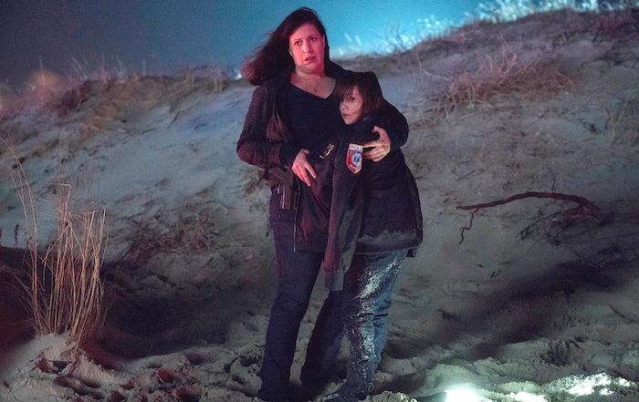(Photo courtesy Virginia Sherwood/ABC) Allison Tolman and Alexa Swinton star in “Emergence.”