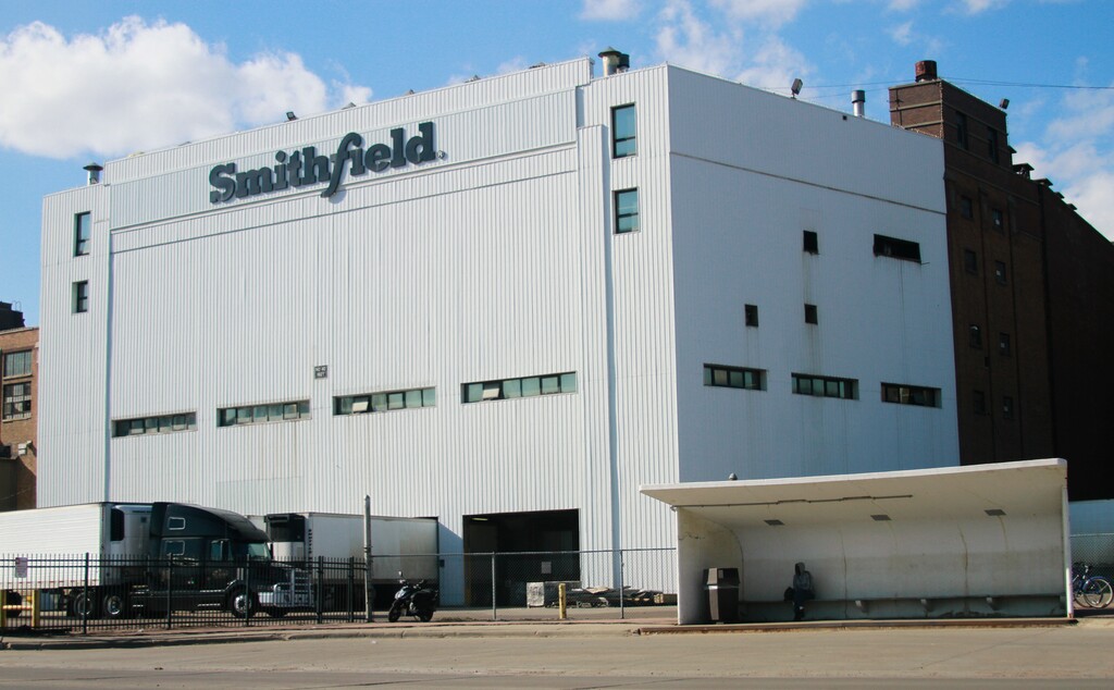 (Stephen Groves | AP) This April 8, 2020, file photo shows the Smithfield pork processing plant in Sioux Falls, S.D., where health officials reported dozens employees have confirmed cases of the coronavirus infection. Meat isn't going to disappear from supermarket shelves because of outbreaks of the coronavirus among workers at massive slaughterhouses, but there could be less selection and higher prices as plants struggle to stay open. Smithfield Foods has halted work at the plant, as of Monday, April 27, 2020.