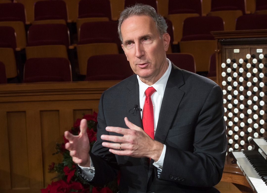 (Rick Egan  |  The Salt Lake Tribune)  Richard Elliott discusses his preparation for the organ solos he plays in the Mormon Tabernacle Choir's Christmas concerts.