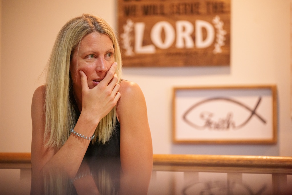 (Trent Nelson | The Salt Lake Tribune) Alexis Hilbelink at her home in Salt Lake City on Thursday, May 20, 2021. Salt Lake County District Attorney Sim Gill announced Thursday that a Unified police officer was legally justified in shooting Alexis' husband, Matthew Hilbelink, who was suicidal and who had pointed a gun at an officer.