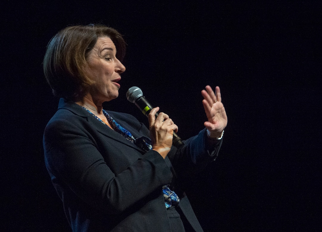 (Rick Egan  |  The Salt Lake Tribune) Amy Klobuchar speaks at a campaign rally in Salt Lake City on Monday March 2, 2020. She dropped out of the presidential race shortly after the event.