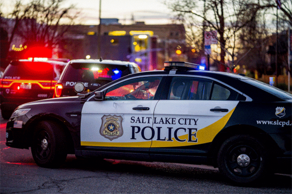 (Trent Nelson | The Salt Lake Tribune) Police respond to a call near 100 South and Wolcott Street in Salt Lake City on Wednesday, Jan. 7, 2026. Police are asking for millions in additional funding this year to cover overtime, retirement costs and a mobile command center