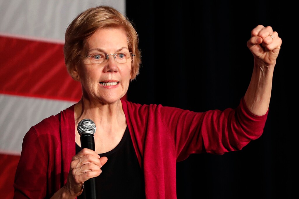 (AP Photo/Matthew Putney, File) In this Saturday, Jan. 5, 2019, file photo, Sen. Elizabeth Warren, D-Mass., speaks during an organizing event at Curate event space in Des Moines, Iowa.