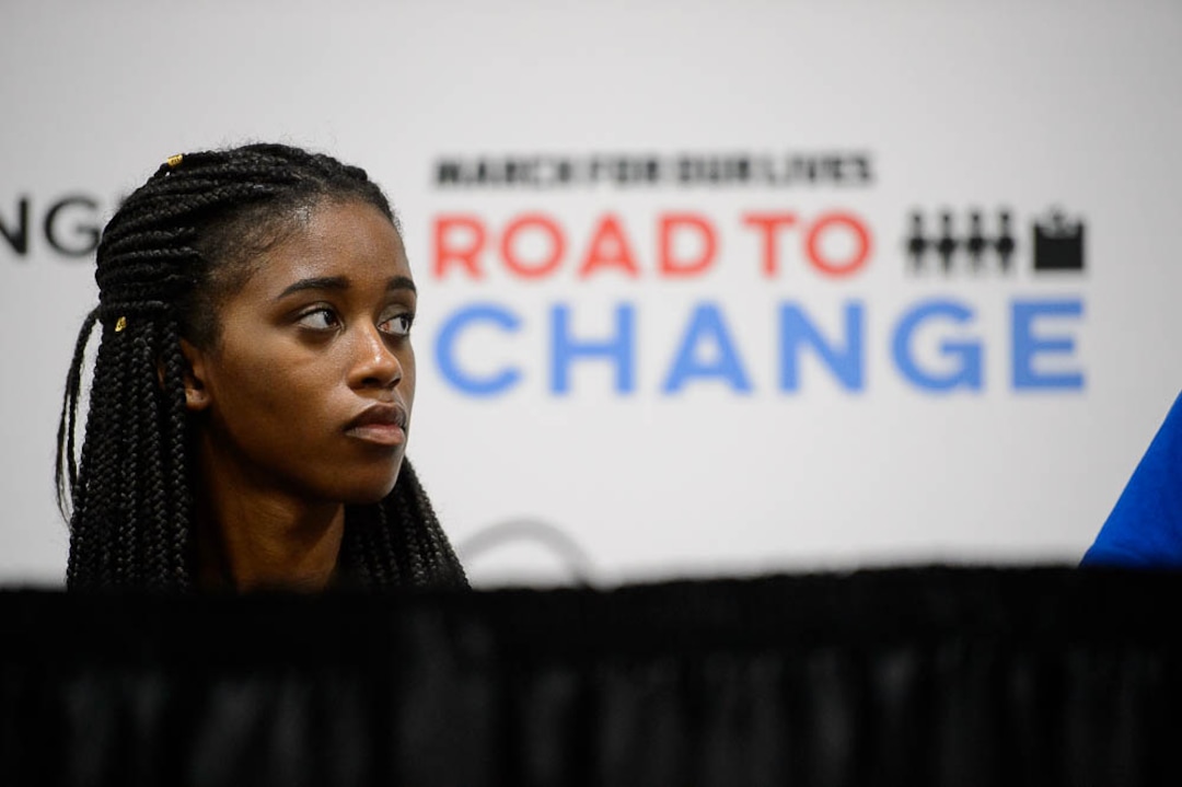 (Trent Nelson | The Salt Lake Tribune)  Student activists involved with the March for Our Lives movement spoke at a town hall at the Mountain America Expo Center in Sandy, Saturday July 14, 2018. Kyrah Simon.