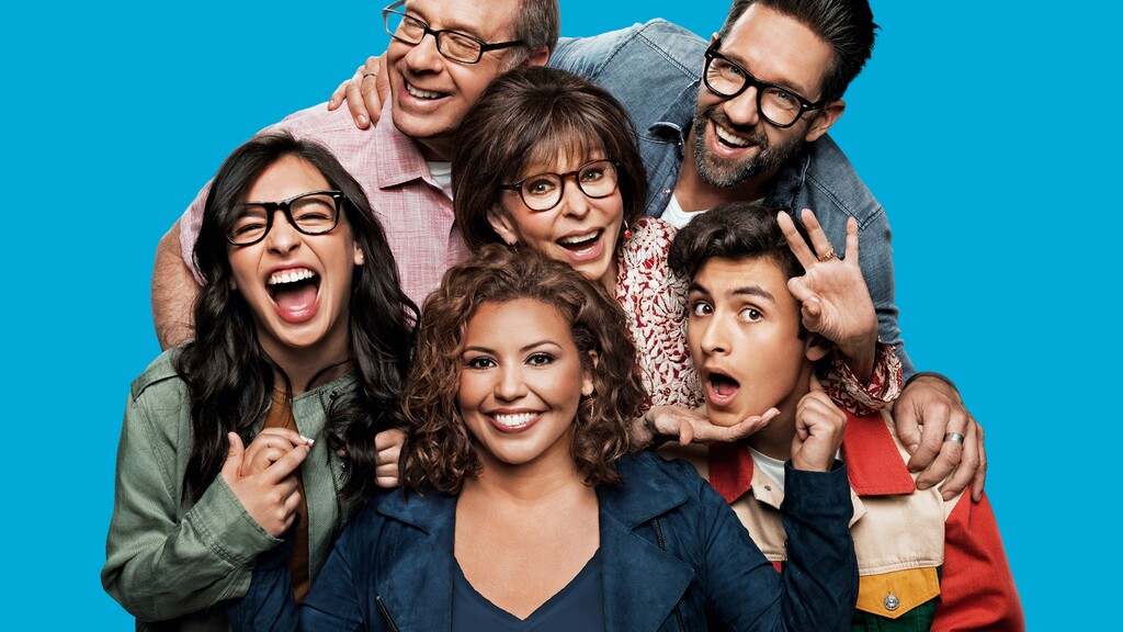 (Photo courtesy of Pop TV) Isabella Gomez as Elena, Stephen Tobolowsky as Leslie, Justina Machado as Penelope, Rita Moreno as Lydia, Todd Grinnell as Schneider and Marcel Ruiz as Alex in “One Day at a Time.”
