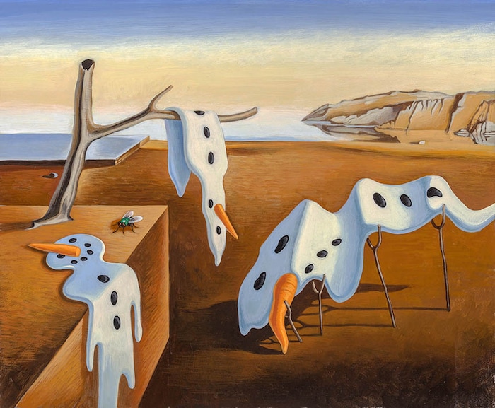 (Courtesy photo) Interior art from Amy and Greg Newbold's newest picture book, “If Picasso Painted a Snowman.”