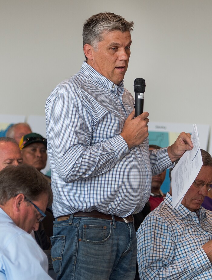 (Leah Hogsten  |  The Salt Lake Tribune)  San Juan County commissioner Phil Lyman told U.S. District Judge Robert Shelby that he should recuse himself from the redistricting lawsuit. "I think we need an impartial judge," Lyman told Judge Shelby. The proposals would redraw voting districts to ensure significant American Indian majorities in two of three County Commission districts and on four of five school board voting districts as the result of a January 2012 lawsuit filed in U.S. District Court by the Navajo Nation. The lawsuit seeks the redrawing of voting districts to reflect the 2010 U.S. Census. Last year, U.S. District Court Judge Robert Shelby ruled the voting districts in the sprawling southeastern Utah county, which today is home to 16,895 residents, are unconstitutional and violate the rights of American Indians. He ordered the county to redraw them.
