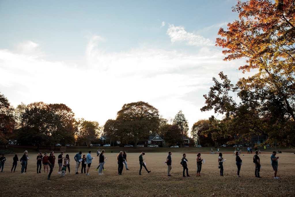 (Damon Winter | The New York Times)

Voters wait to cast their ballots on the last day of early voting in Atlanta, on Nov. 4, 2022. “Given the degree to which election denialism was elevated in this midterm — to a level never seen before in our history — and given the way in which most of the Trump-imitating knuckleheads who made denialism central to their campaigns got their clocks cleaned, we may have just dodged one of the biggest arrows ever aimed at the heart of our democracy,” Thomas Friedman writes.