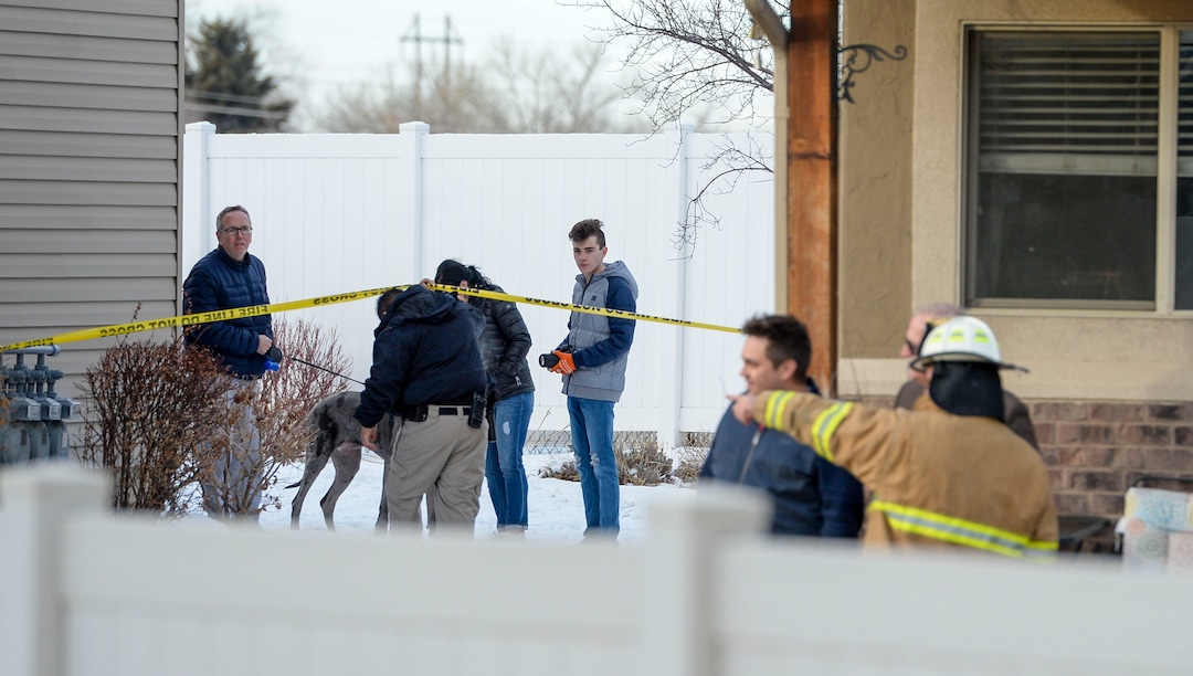 (Leah Hogsten  |  The Salt Lake Tribune) Weber County emergency personnel and firefighters work the scene of a small, private plane that crashed in a residential neighborhood in Roy, Jan 15, 2020.  A 64-year-old pilot was killed.