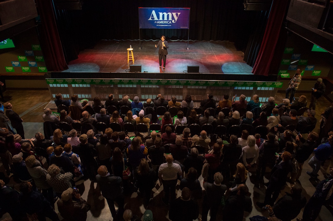 (Rick Egan  |  The Salt Lake Tribune) Amy Klobuchar speaks at a campaign rally in Salt Lake City on Monday March 2, 2020. She dropped out of the presidential race shortly after the event.