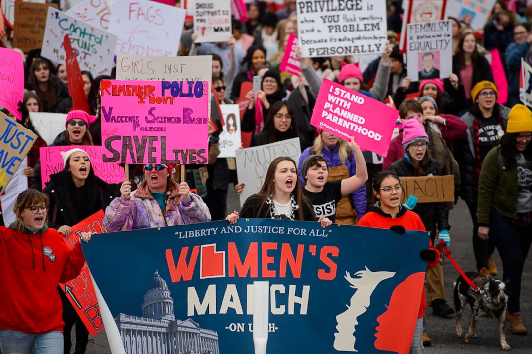 (Trent Nelson | The Salt Lake Tribune)The 2019 Women's March on Utah, sponsored by People for Unity, marches to the Utah Capitol in Salt Lake City on Saturday Jan. 19, 2019.