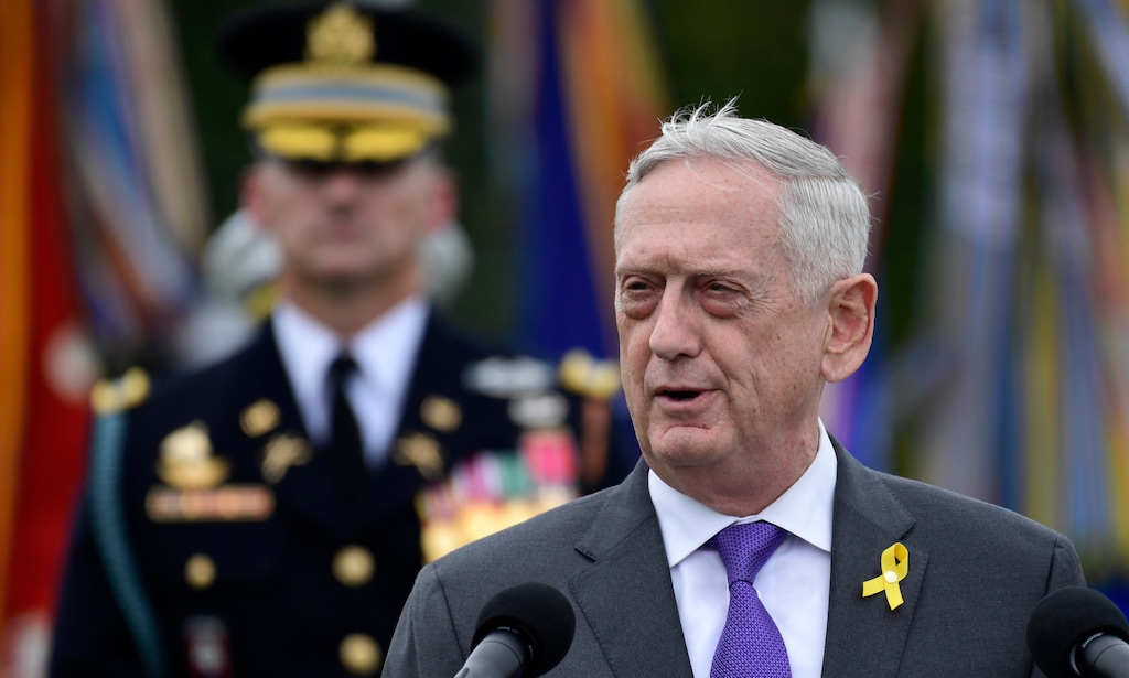 (AP Photo/Susan Walsh, file) In this Sept. 21, 2018, file photo, Defense Secretary Jim Mattis speaks during the 2018 POW/MIA National Recognition Day Ceremony at the Pentagon in Washington. President Donald Trump says Mattis will be retiring at the end of February 2019 and that a new secretary will be named shortly.