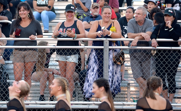 (Leah Hogsten  |  The Salt Lake Tribune) Lehi High School and Alta High School are tied, 42-42 in the second half during their game, Friday, August 18, 2017 in Sandy. 