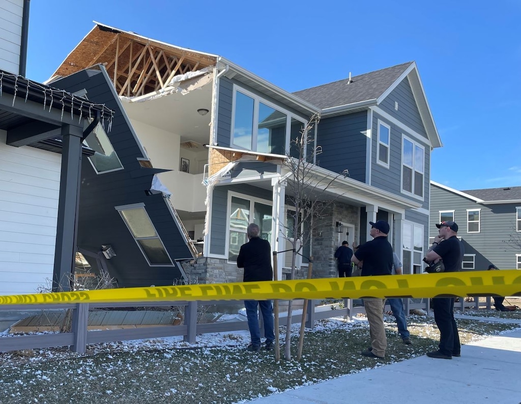 KSTU Photo
A Layton house was damaged by an explosion on Saturday, April 8, 2023.