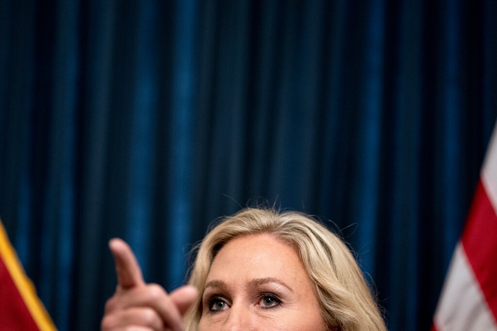 (Stefani Reynolds | The New York Times)

Rep. Marjorie Taylor Greene (R-Ga.) at her office in Washington, July 20, 2021.