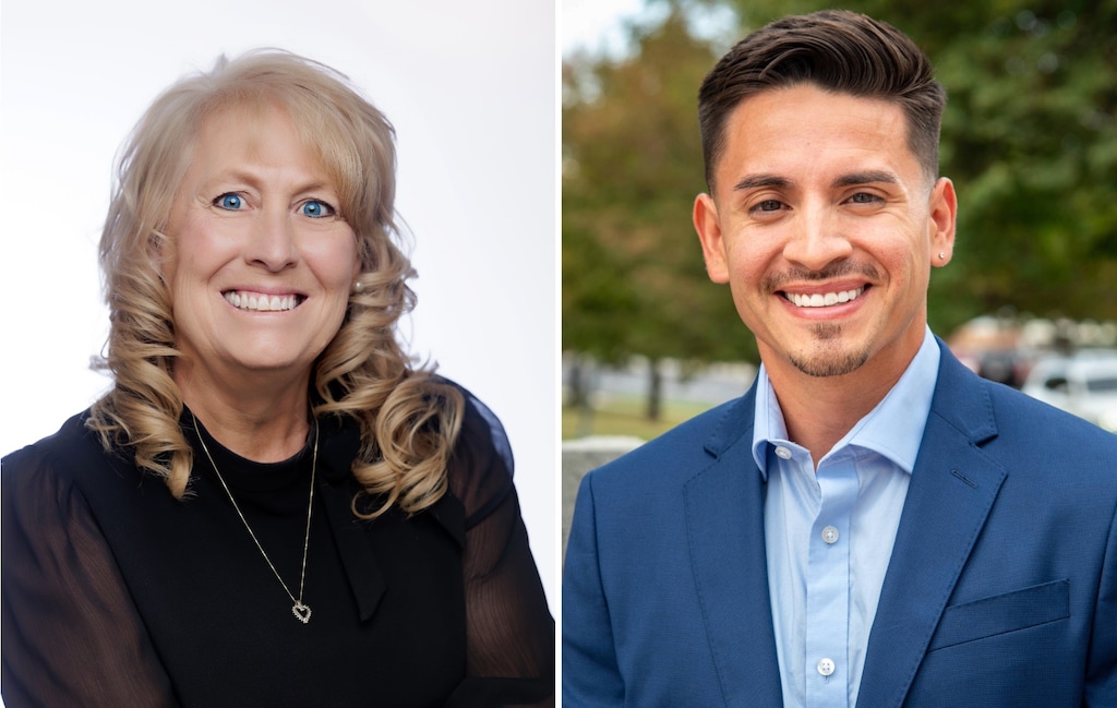 Tina Snow, left, and Jesse Valdez, candidates in the 2025 Kearns mayoral election.