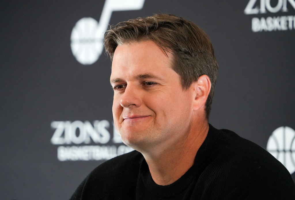 (Chris Samuels | The Salt Lake Tribune) Utah Jazz head coach Will Hardy speaks during media day in Salt Lake City, Monday, Sept. 28, 2026.