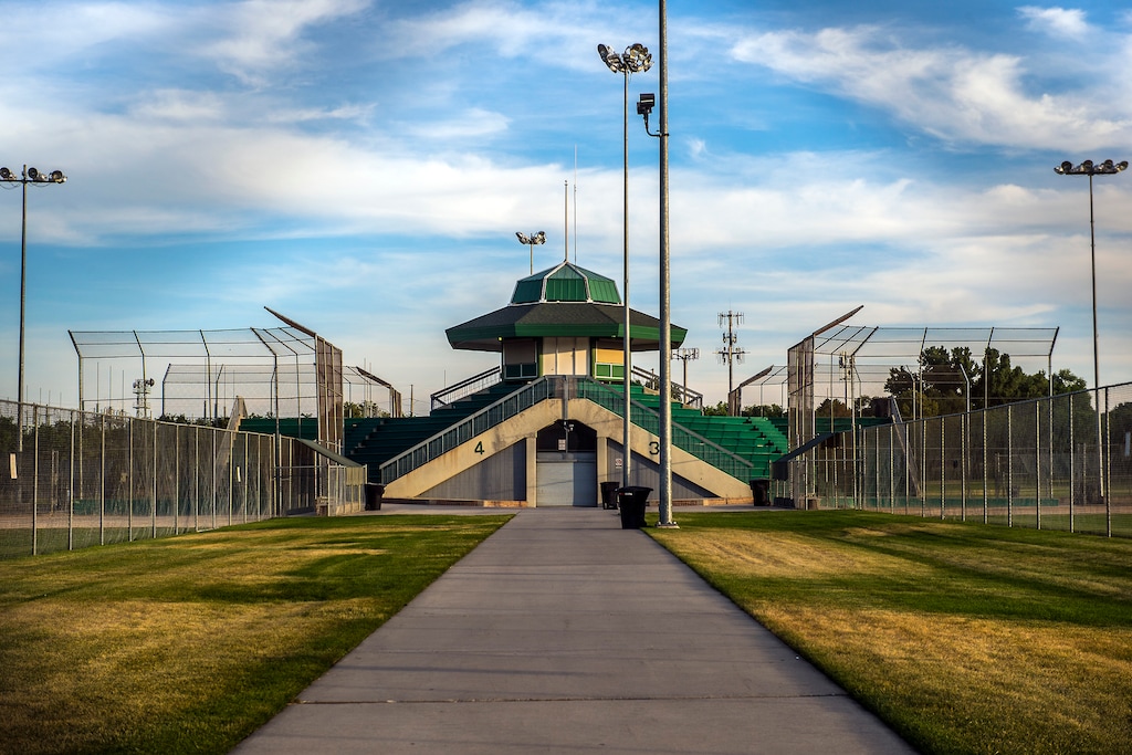 (Chris Detrick | Tribune file photo)
Valley Regional Softball Complex Thursday July 2, 2015. Valley Regional Park was named after Gary Swensen, a longtime County Parks and Recreation boss who developed this facility and many other parks in the county. The ballfields will now bear the name of Larry H. Miller, the late Jazz owner and fast-pitch enthusiast.