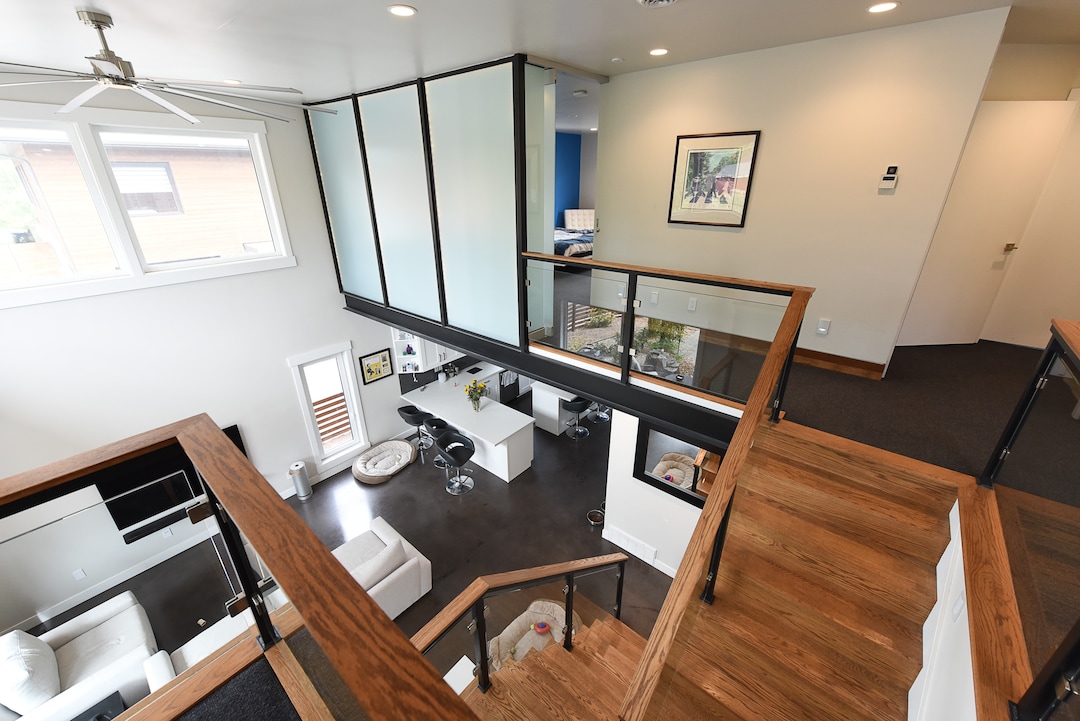 (Francisco Kjolseth | The Salt Lake Tribune) Peter Bartok's home at Living Zenith is photographed, a community of five energy-efficient homes near Liberty Park. The homes were created by developer Redfish, who recognized that poor air disproportionately affects residents in low-income areas. The air-tight homes, which include solar panels to largely offset their energy use making them net-zero energy homes, feature multiple energy-efficient designs and materials.
