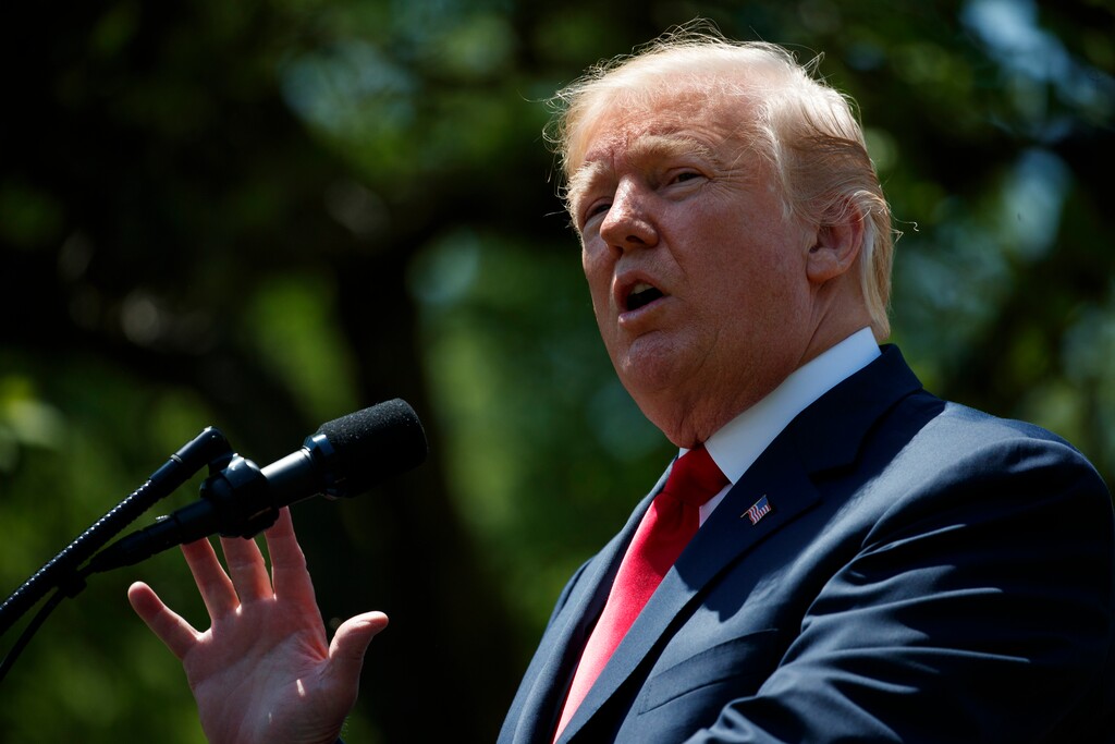 President Donald Trump speaks during a "National Day of Prayer" event in the Rose Garden of the White House, Thursday, May 3, 2018, in Washington. (Evan Vucci | The Associated Press)
