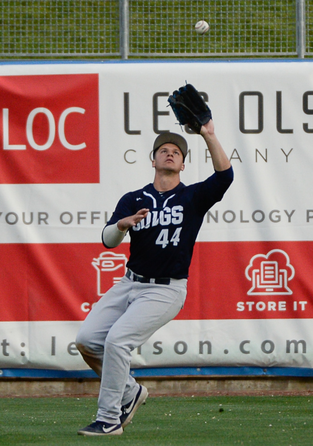 (Francisco Kjolseth  |  The Salt Lake Tribune)  Brock Hale pulls in a long ball as Utah and BYU renew their rivalry on the baseball diamond as they battle it out at Smith's Ballpark in Salt Lake City on Tuesday, May 14, 2019.