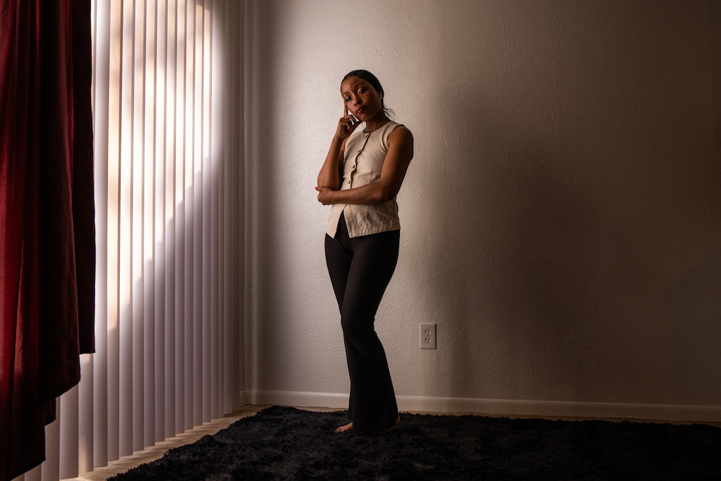 (Kaylee Greenlee | Special to The Tribune) Lakaiya Thompson stands for a portrait at her home in Killeen, Texas, in December. A Utah adoption agency paid for Thompson to come to Utah during her pregnancy so she could place her child for adoption here. "It was a transaction," she said about the adoption process.