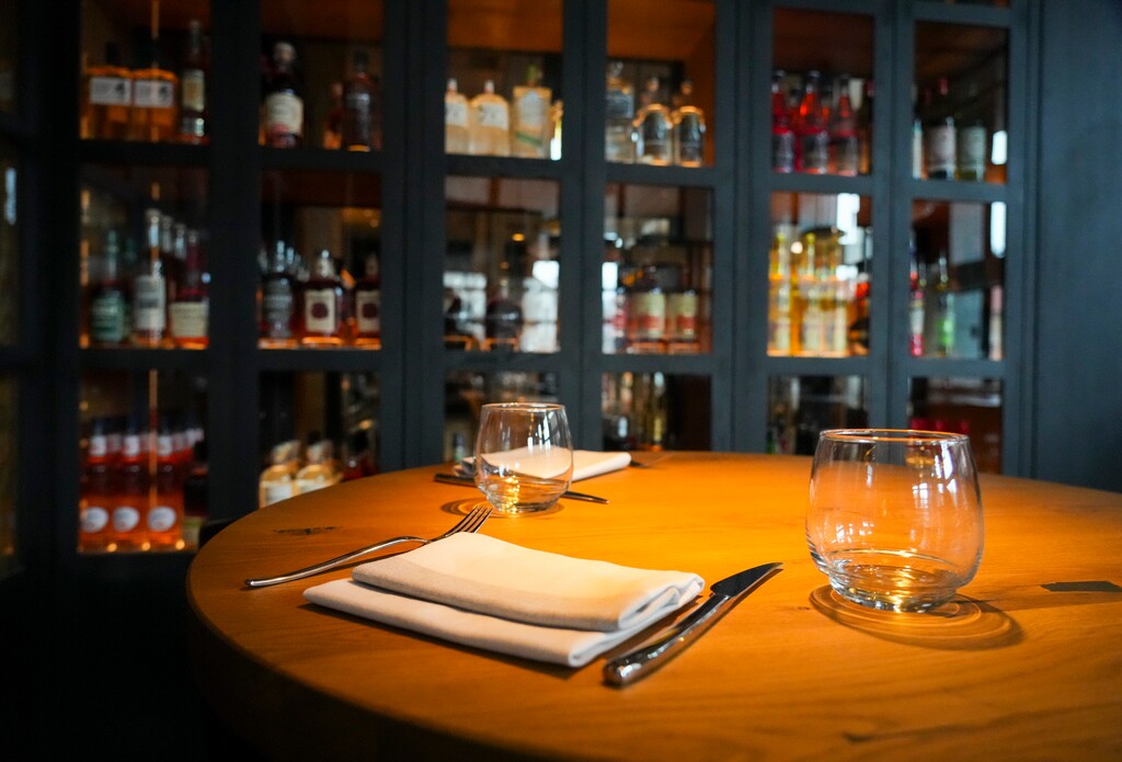(Bethany Baker  |  The Salt Lake Tribune) Tables are set during a tour of Hearth and Hill in Salt Lake City on Thursday, March 20, 2025.