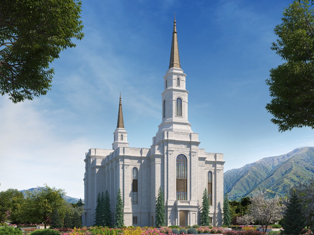 (The Church of Jesus Christ of Latter-day Saints) A rendering of the Spanish Fork Temple.