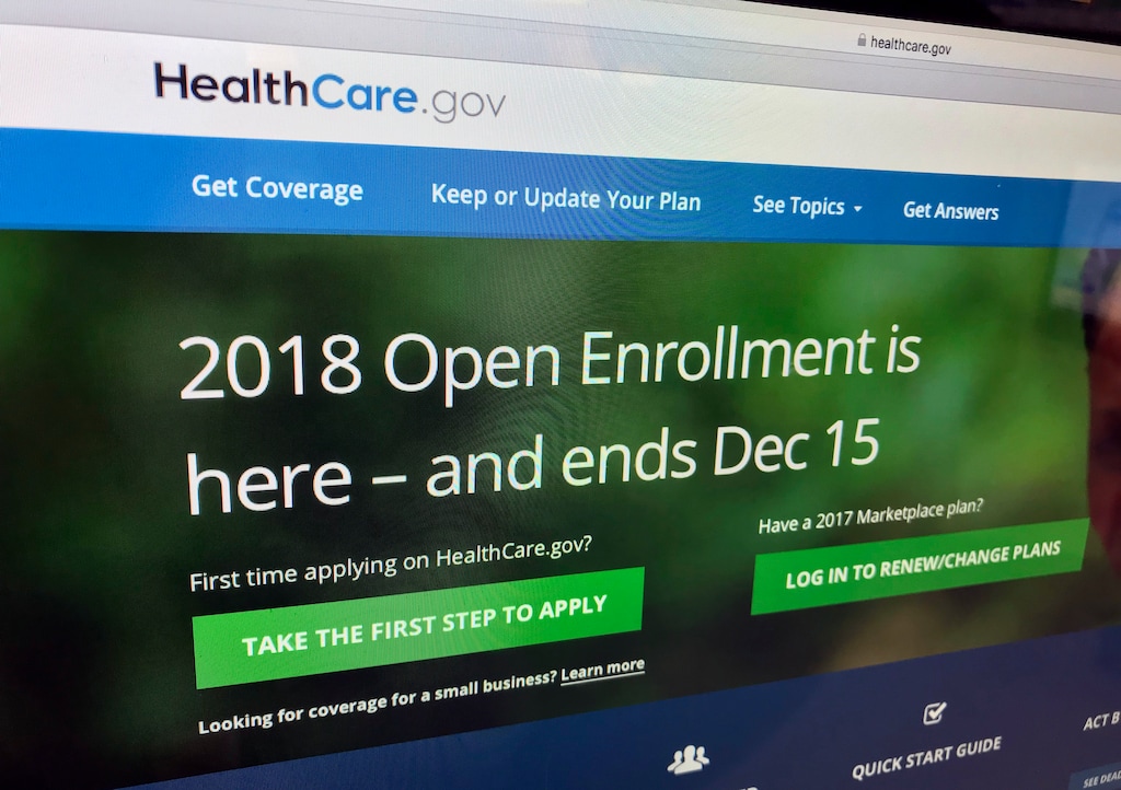 (Jon Elswick | The Associated Press) In this Dec. 15, 2017 photo, the HealthCare.gov website is photographed in Washington. A new tally by The Associated Press finds that nearly 11.8 million Americans have signed up for coverage this year under former President Barack Obama’s health care law. That’s only about 3 percent less than last year, remarkably stable despite President Donald Trump’s repeated efforts to repeal or undercut the program. The Affordable Care Act offers subsidized private health insurance to people who don’t have coverage on the job.