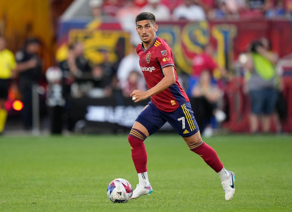 (Francisco Kjolseth | The Salt Lake Tribune) Real Salt Lake midfielder Pablo Ruiz (7) during the first half of a Leagues Cup soccer matchup agains the Seattle Sounders Saturday, July 22, 2023, in Sandy, Utah.