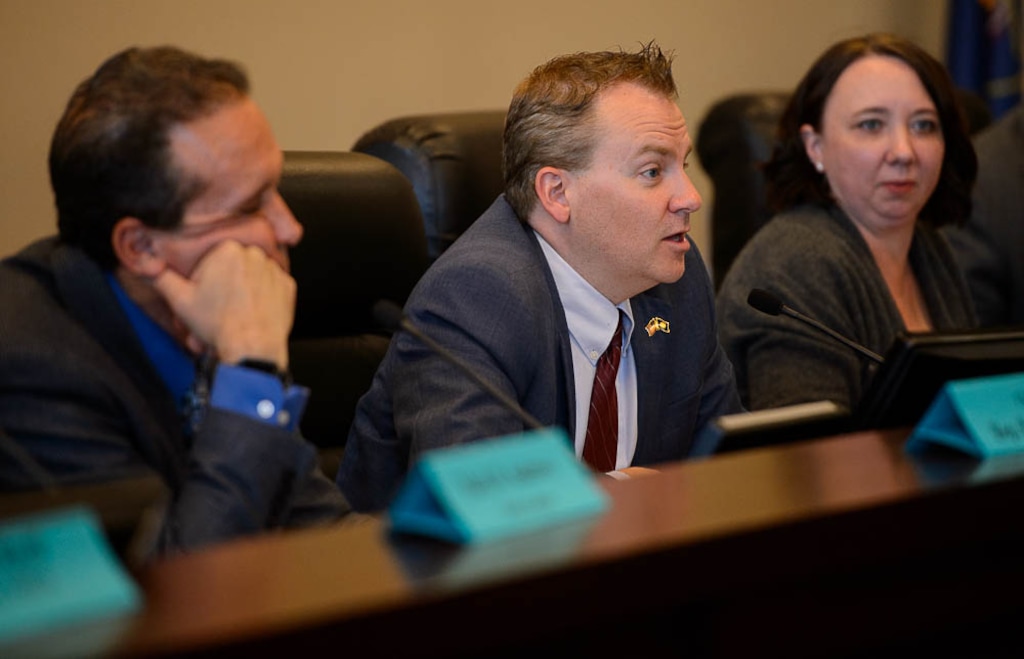 (Trent Nelson | Tribune file photo) Sen. Lincoln Fillmore, R-South Jordan, asks a question during the Health and Human Services Interim Committee hearing on the Utah Medical Cannabis Act before the special session in Salt Lake City on Monday Nov. 26, 2018.