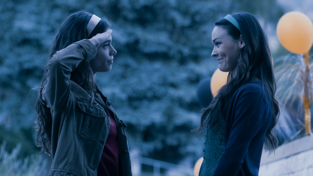 (Photo courtesy Pinnacle Peak Pictures) Jo (Sarah Davenport, left) plays "wingwoman" to her sister Meg (Melanie Stone) at a party, in a scene from director Clare Niederpruem's modern-day adaptation of Louisa May Alcott's "Little Women."