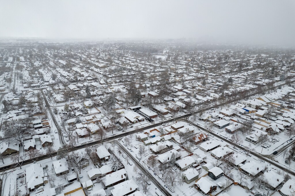 (Trent Nelson | The Salt Lake Tribune) Snow blankets Salt Lake City on Tuesday, April 4, 2023. In Latter-day Saint culture, many members thank God for the "moisture" from rain and snow.
