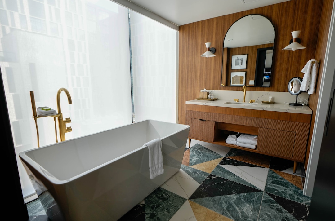 (Francisco Kjolseth | The Salt Lake Tribune) A new residential and hospitality center known West Quarter, located at 100 South and 300 West in Salt Lake City, opened on Wednesday, April 19, 2023. It includes 240 luxury apartments in a tower called The Charles and 272 guest rooms spread over two hotels, Le Meridien and Element, along with several restaurants and soon-to-be opened retail outlets at ground level.