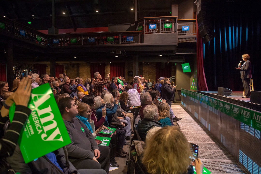 (Rick Egan  |  The Salt Lake Tribune) Amy Klobuchar speaks at a campaign rally in Salt Lake City on Monday March 2, 2020. She dropped out of the presidential race shortly after the event.
