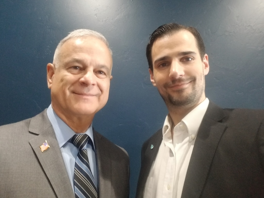 (Courtesy of the Pino campaign) Gubernatorial candidate Nikki Ray Pino and his father and running mate, Nikki Ray Pino Sr.