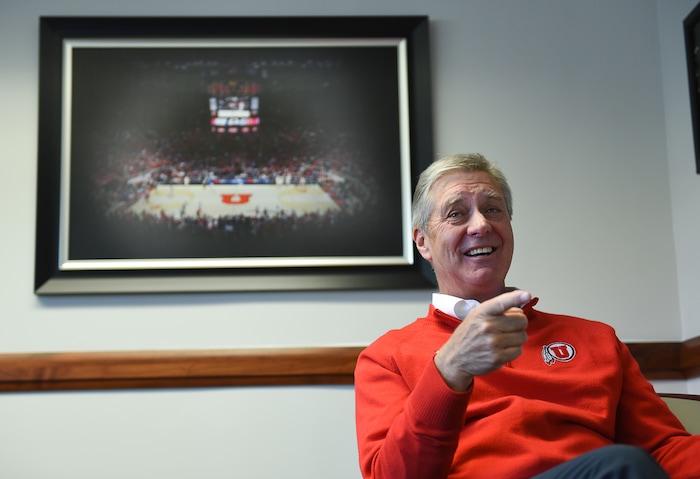 (Francisco Kjolseth  |  The Salt Lake Tribune)  Telling stories, University of Utah athletic director Chris Hill reflects on his time at the U as he approaches his 30th work anniversary.