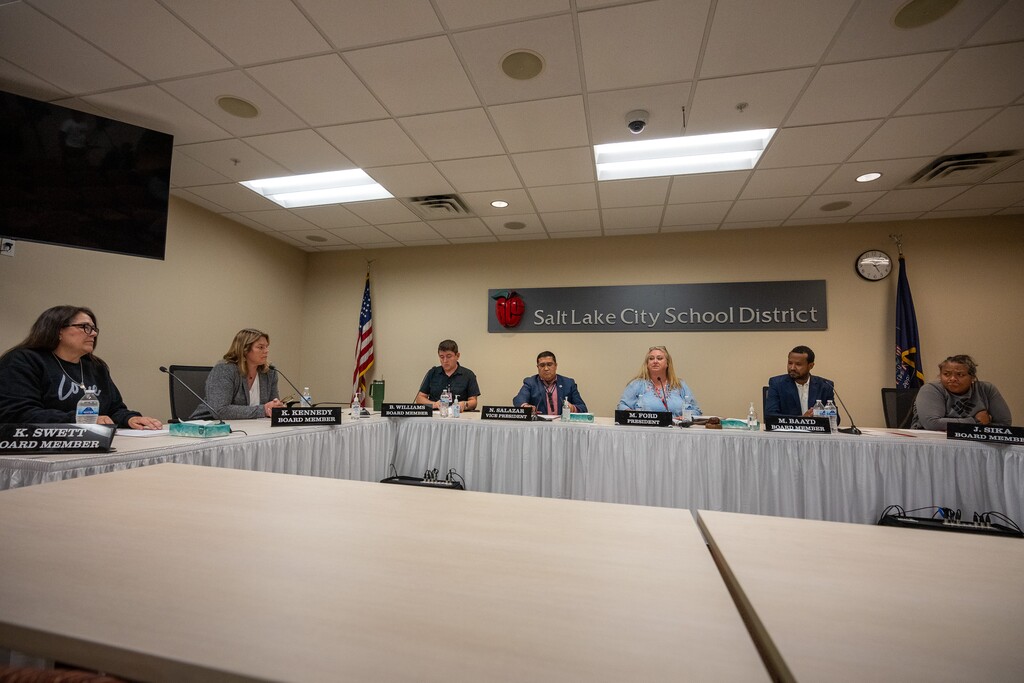 (Trent Nelson  |  The Salt Lake Tribune) The Salt Lake City School District Board meets Sept. 23, 2022.