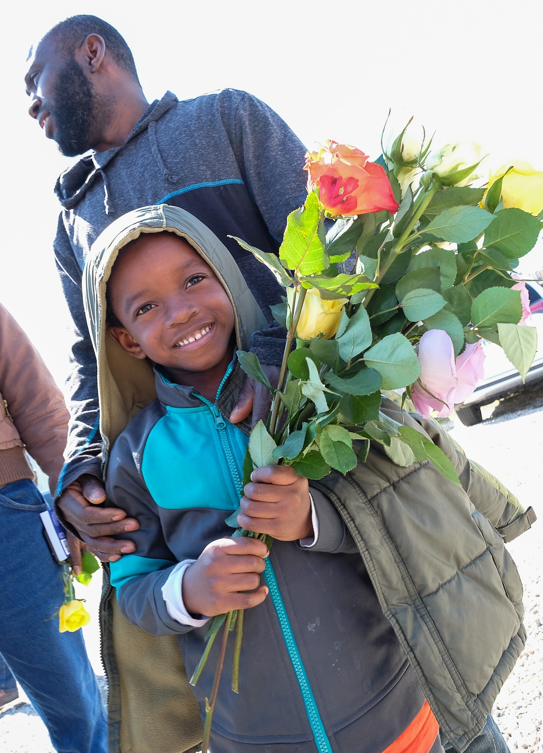 (Francisco Kjolseth  |  The Salt Lake Tribune)  Imad Iddrisu, 5, holds flowers recently received by people showing their love and support for the small community of members at the Al Sahaba Mosque in Orem who gathered following Friday prayers in solidarity following the tragic shootings in New Zealand. When asked by a family member why he received flowers he responded "because they love me." 