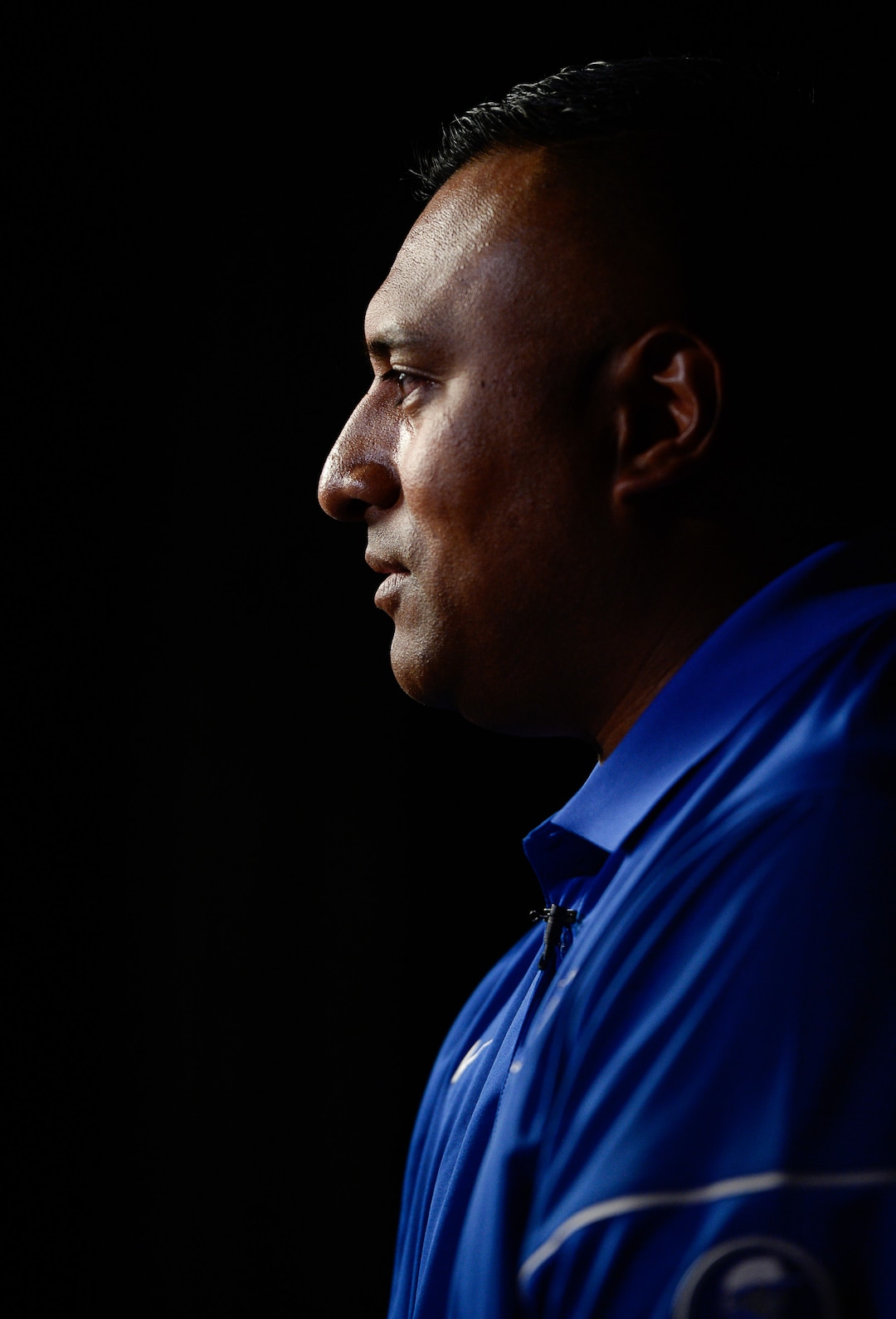 Francisco Kjolseth  |  The Salt Lake TribuneBYU football head coach Kalani Sitake sits down for interviews during BYU Football Media Day at BYU Broadcasting in Provo on Friday, June 23, 2017.