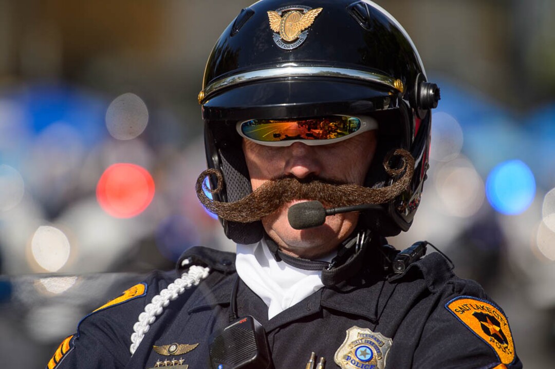 (Trent Nelson | The Salt Lake Tribune)  The Days of '47 Parade in Salt Lake City, Tuesday July 24, 2018. The Salt Lake Police Motor Squad.